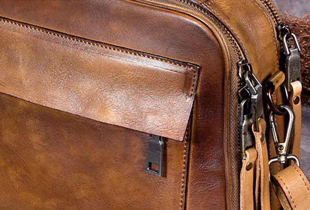 Genuine Leather Handbag Vintage Crossbody Bag Shoulder Bag Purse For Women