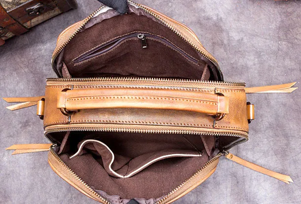 Genuine Leather Handbag Vintage Crossbody Bag Shoulder Bag Purse For Women