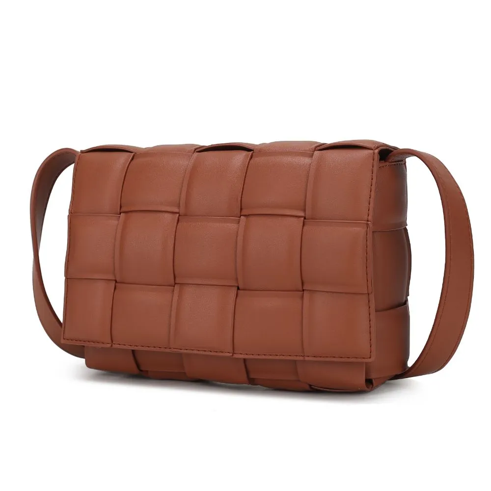 Ginger Woven Vegan Leather Womens Shoulder Bag