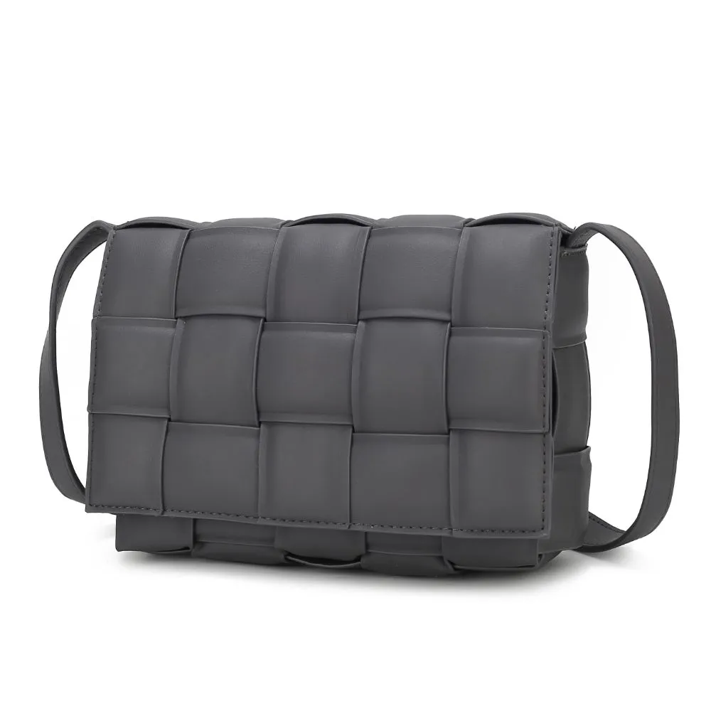 Ginger Woven Vegan Leather Womens Shoulder Bag