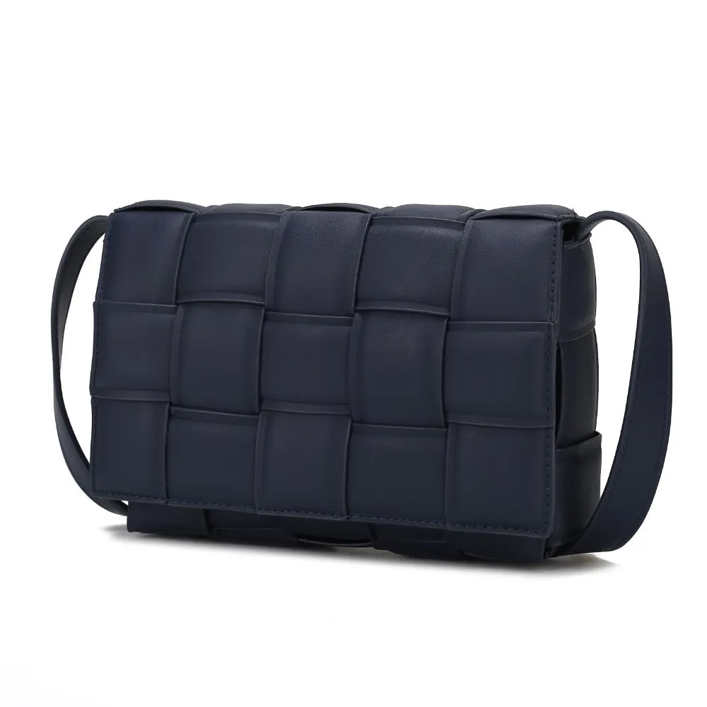 Ginger Woven Vegan Leather Womens Shoulder Bag