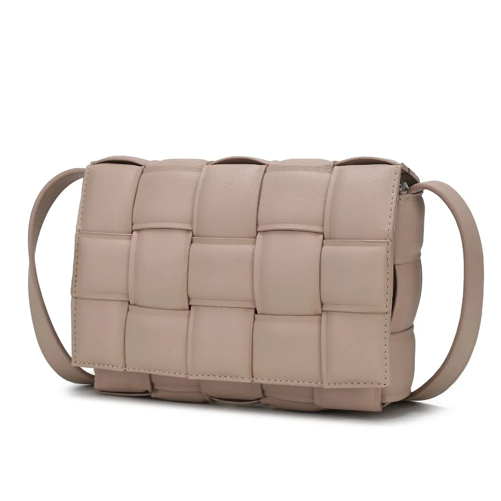 Ginger Woven Vegan Leather Womens Shoulder Bag