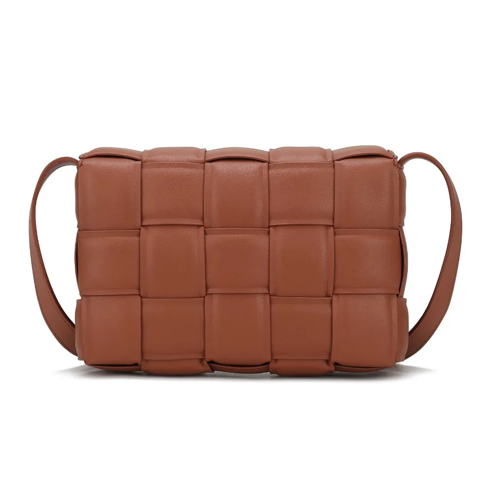 Ginger Woven Vegan Leather Womens Shoulder Bag