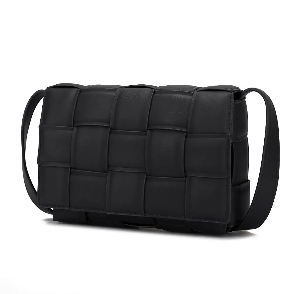 Ginger Woven Vegan Leather Womens Shoulder Bag