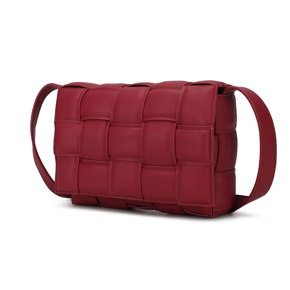 Ginger Woven Vegan Leather Womens Shoulder Bag