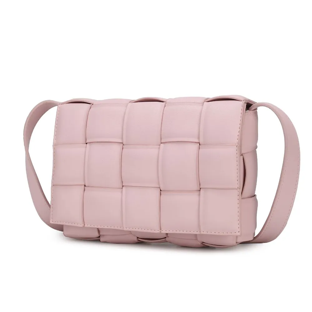 Ginger Woven Vegan Leather Womens Shoulder Bag