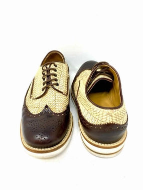 Giorgio Armani Women's Beige/Brown woven Shoe Size 7 Loafers