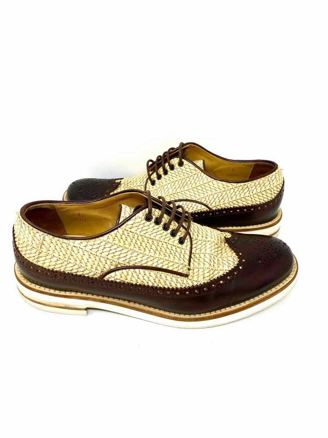 Giorgio Armani Women's Beige/Brown woven Shoe Size 7 Loafers