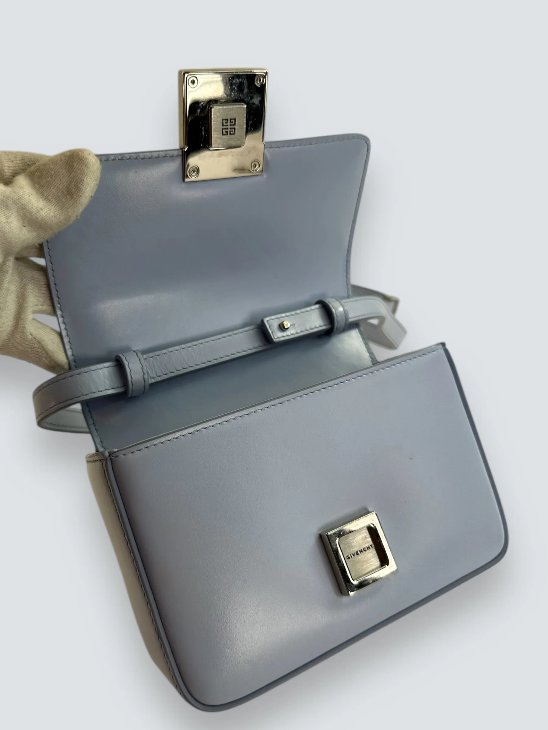 Givenchy Small Pale Blue Leather 4G Crossbody