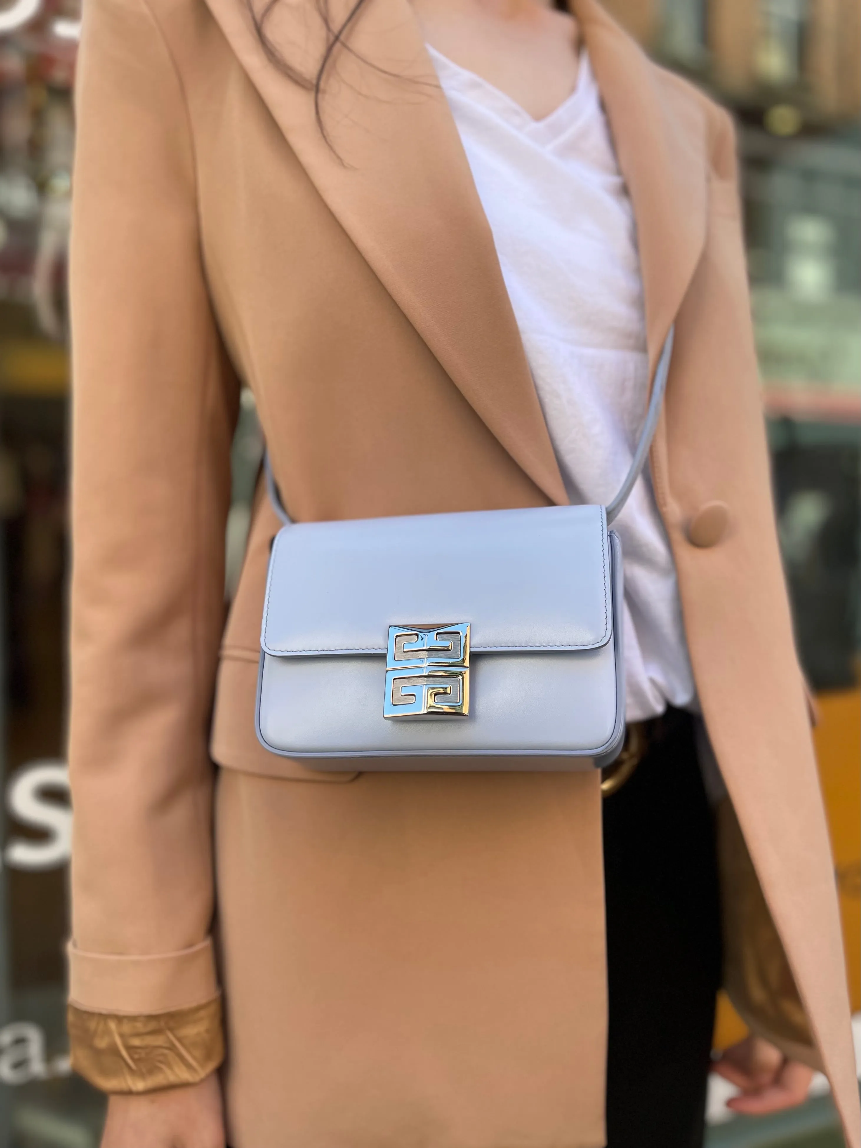 Givenchy Small Pale Blue Leather 4G Crossbody