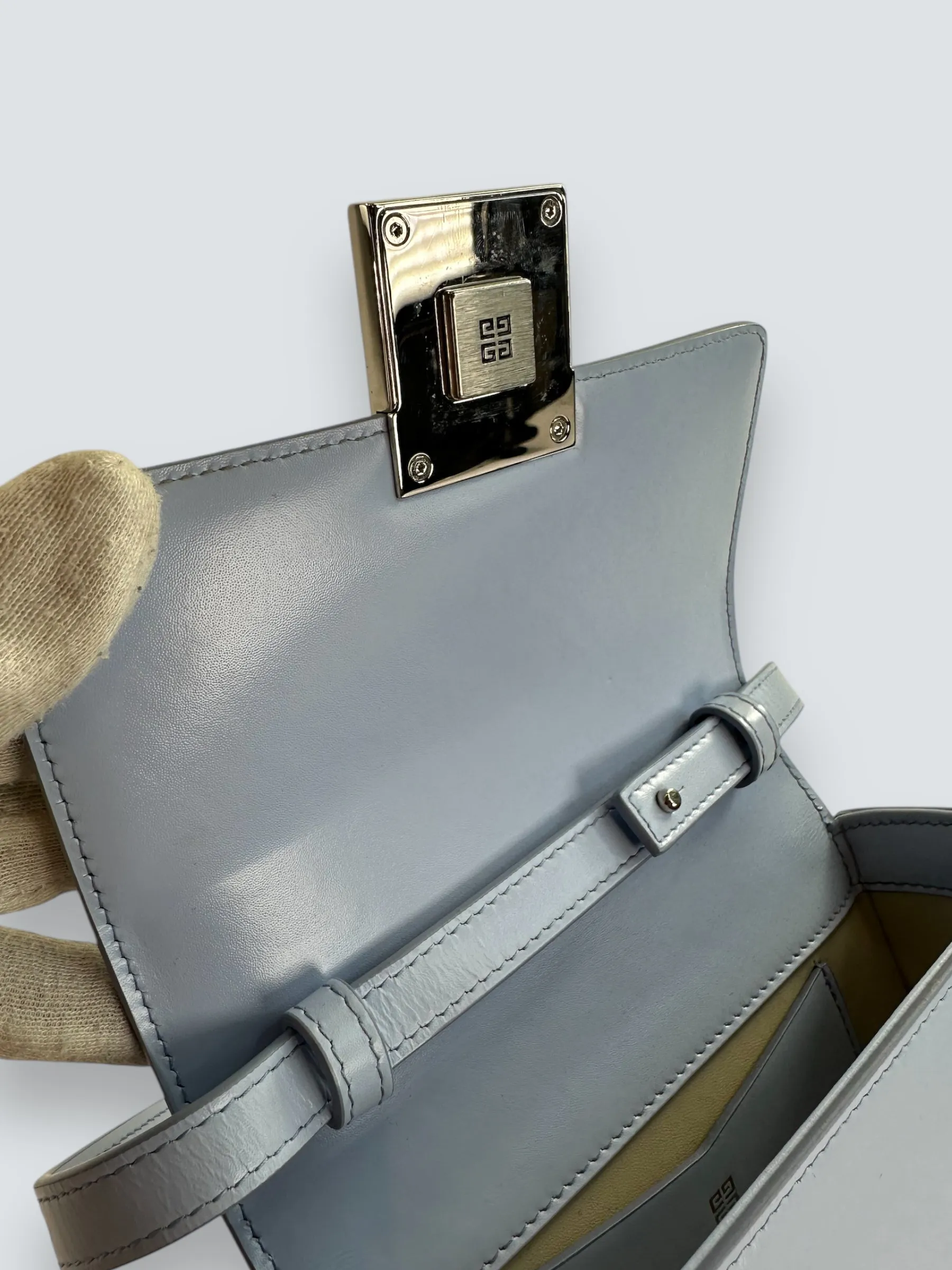 Givenchy Small Pale Blue Leather 4G Crossbody