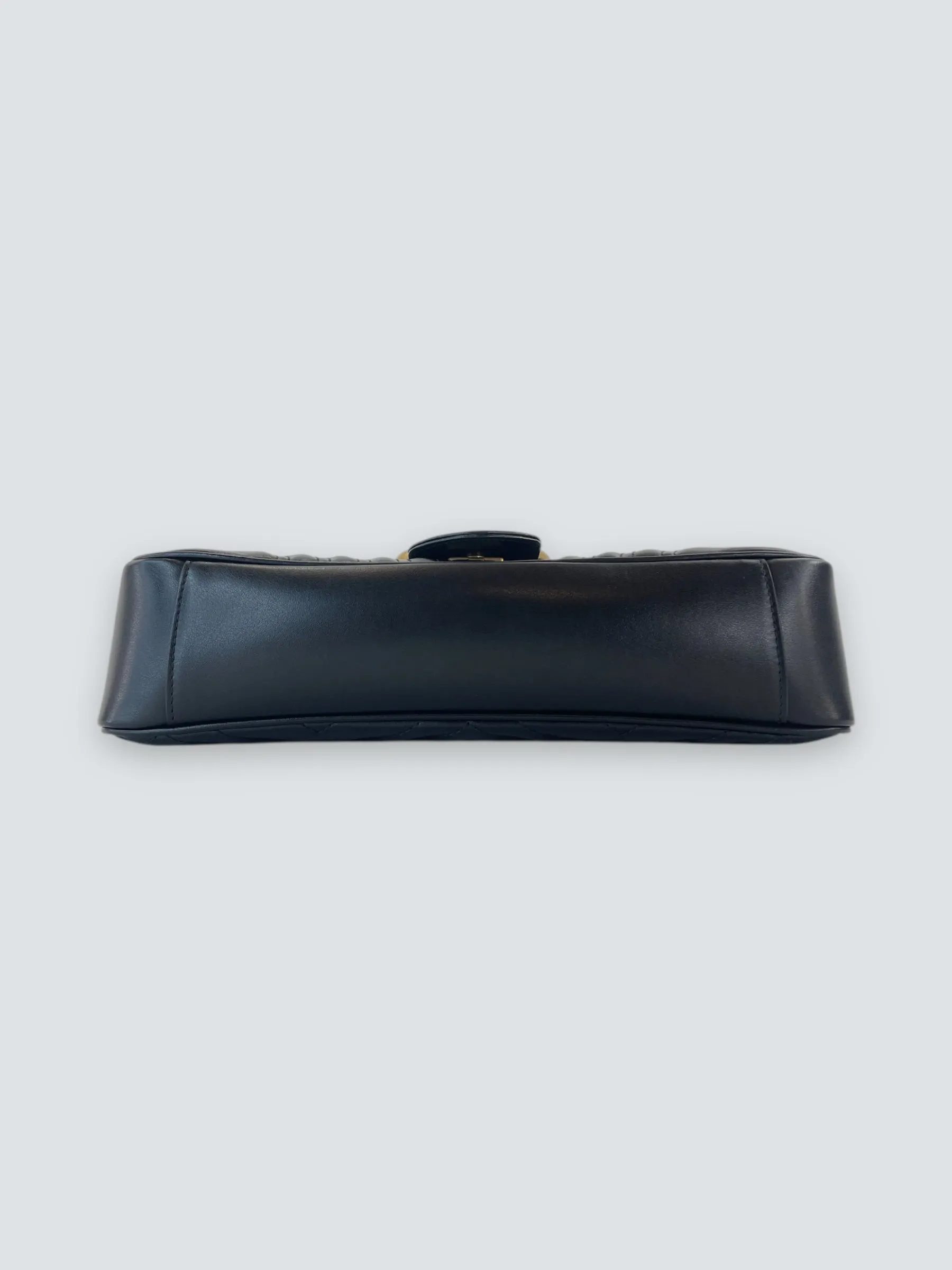 Gucci Black Leather Large GG Marmont Crossbody