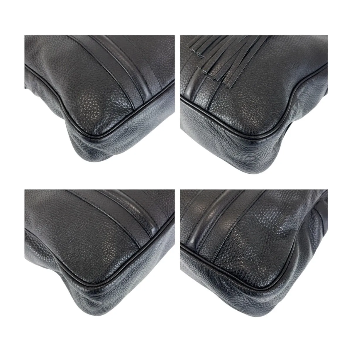 GUCCI Business bag 231850 leather Black SilverMetal Business Bag Briefcase Shoulder Bag 2WAY Bamboo Tassel mens Used