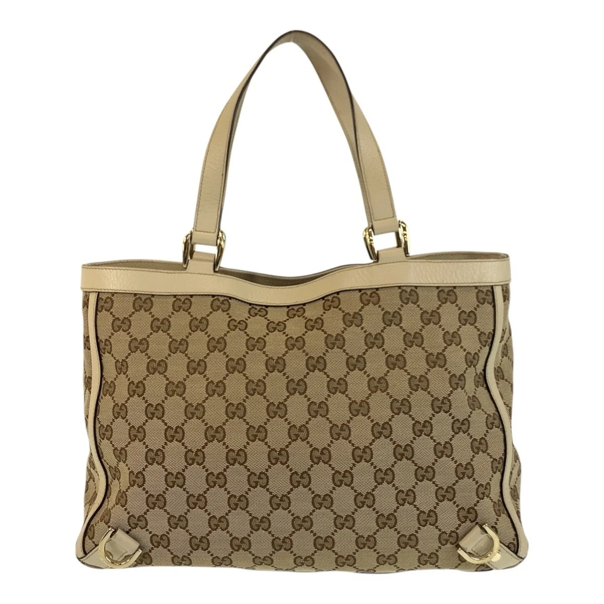 Gucci Gg Canvas Leather Shoulder Bag Tote Bag (Pre-Owned)