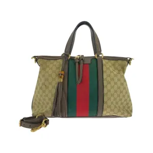 Gucci  Gg Canvas Leather Shoulder Bag Tote Bag (Pre-Owned)