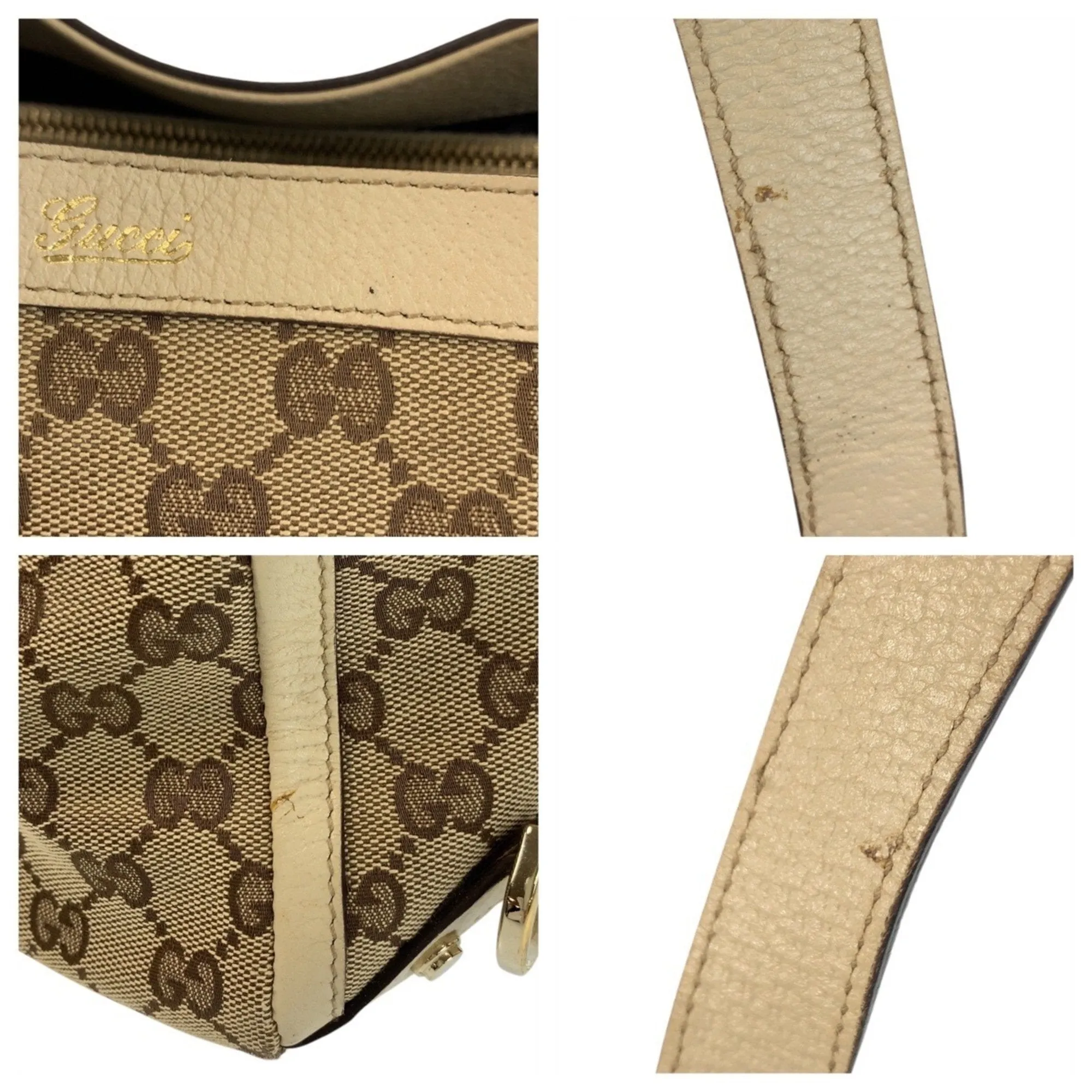 Gucci Gg Canvas Leather Shoulder Bag Tote Bag (Pre-Owned)