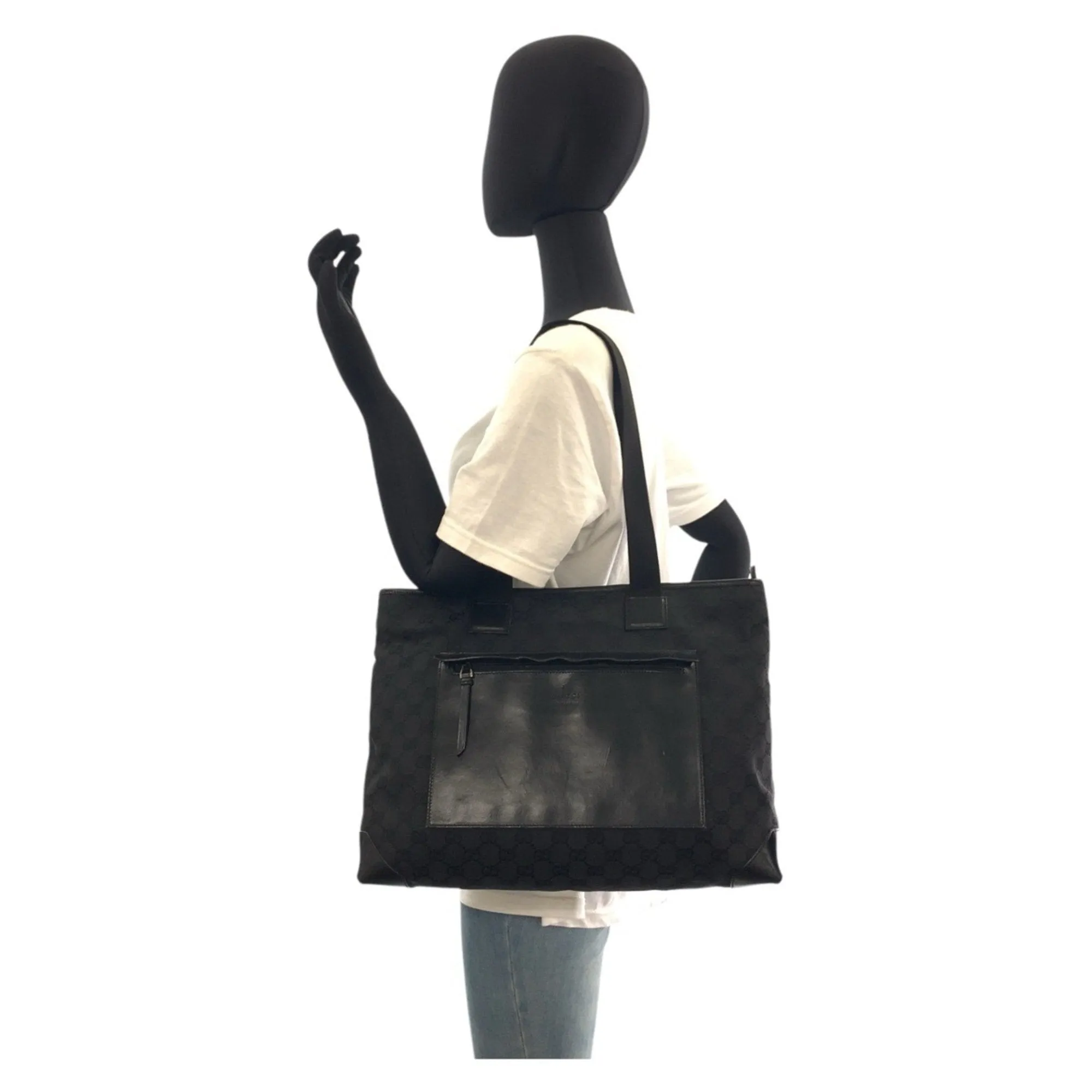 Gucci Gg Canvas Leather Shoulder Bag Tote Bag (Pre-Owned)