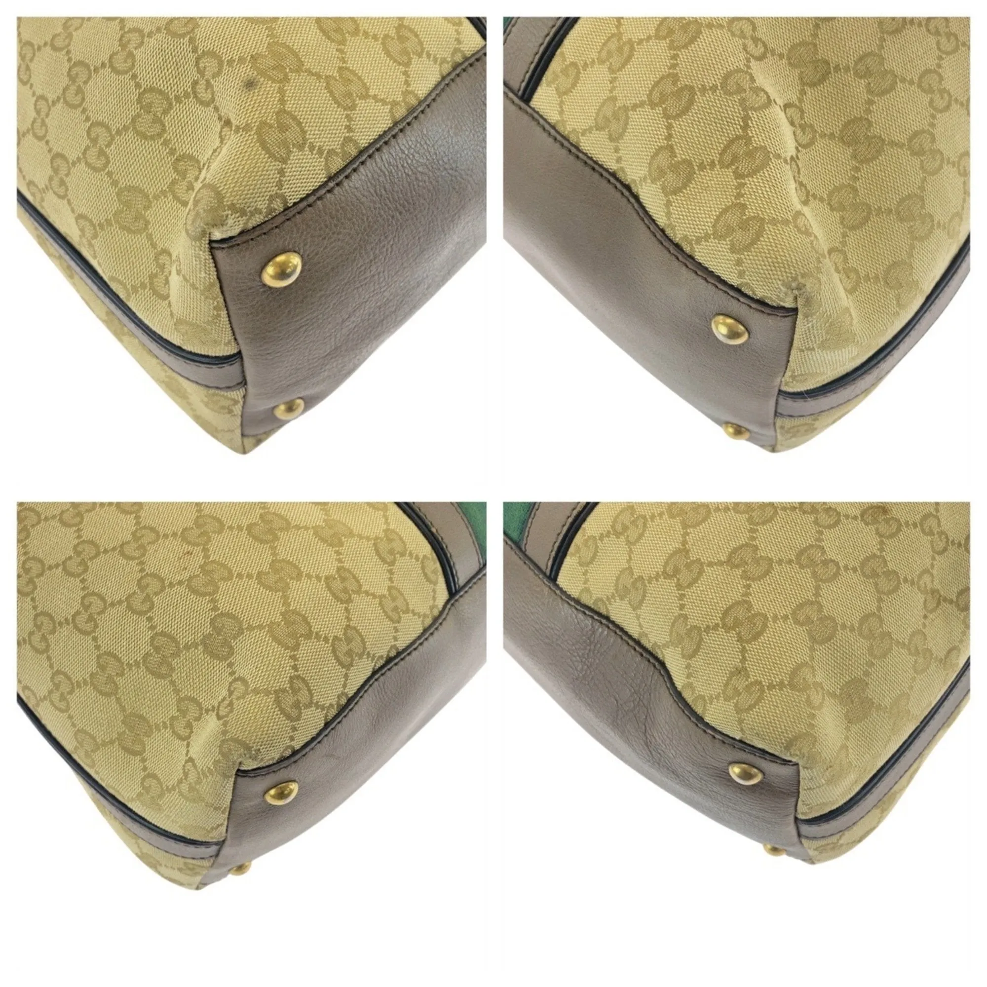 Gucci  Gg Canvas Leather Shoulder Bag Tote Bag (Pre-Owned)