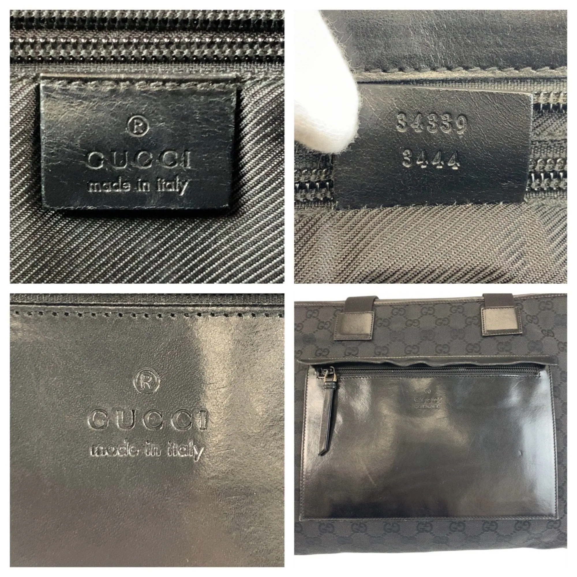 Gucci Gg Canvas Leather Shoulder Bag Tote Bag (Pre-Owned)