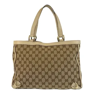 Gucci Gg Canvas Leather Shoulder Bag Tote Bag (Pre-Owned)