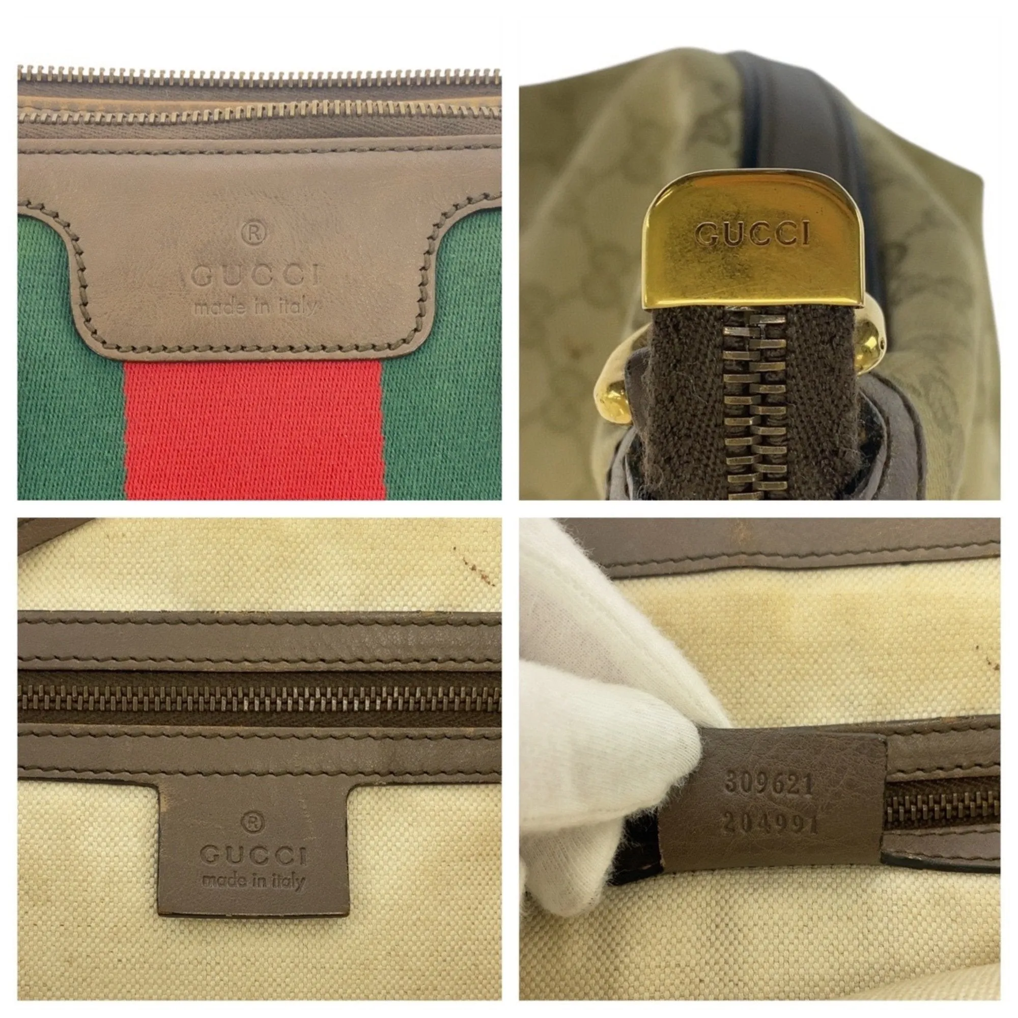 Gucci  Gg Canvas Leather Shoulder Bag Tote Bag (Pre-Owned)