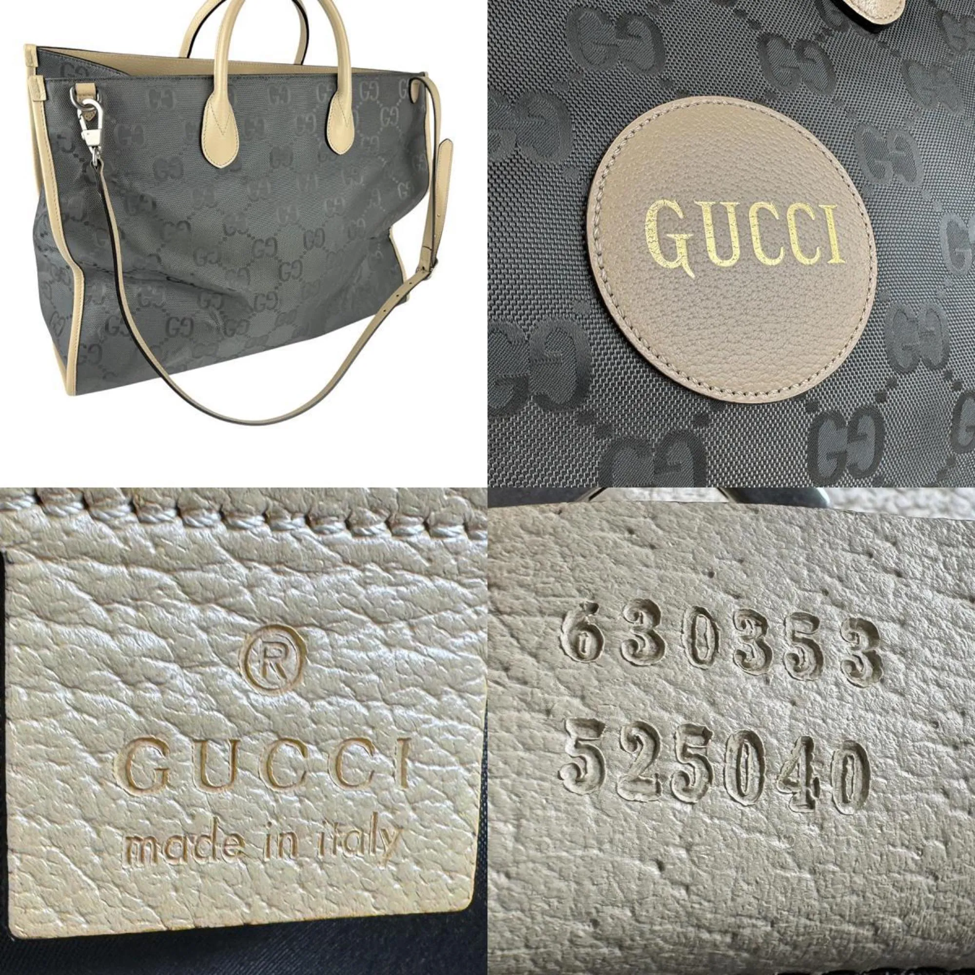 Gucci  Nylon Canvas Leather Handbag Shoulder Bag (Pre-Owned)
