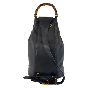 GUCCI Shoulder Bag 003 203 0036 leather Black Gold Metal Shoulder Bag Sling bag Unisex Bamboo Women Used