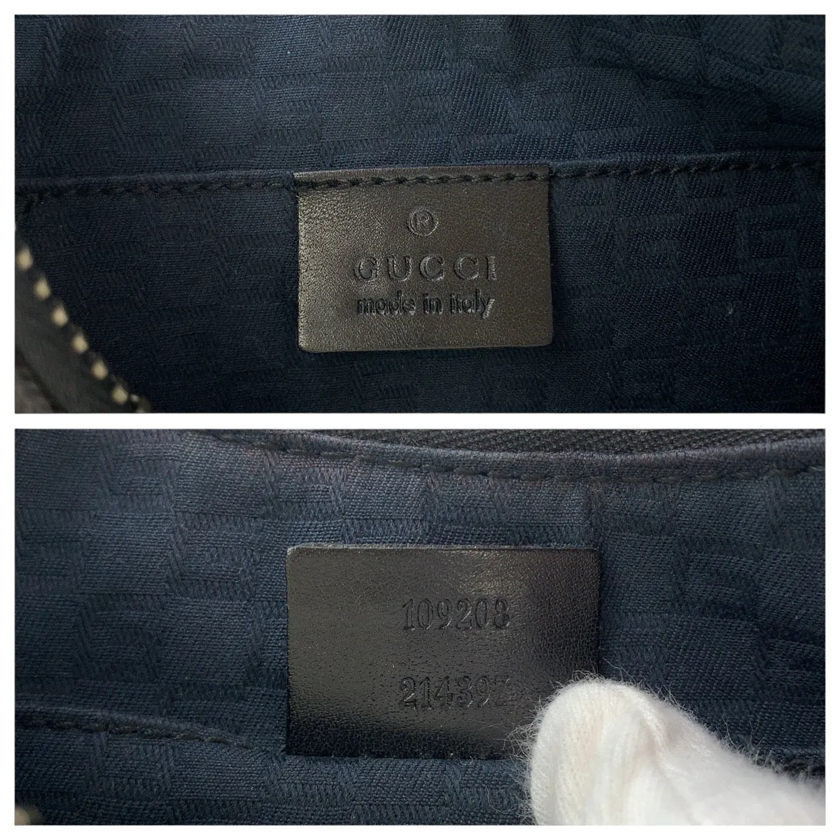 GUCCI Shoulder Bag 109208 Canvas, Leather Black Silver Metal Hobo Women Used