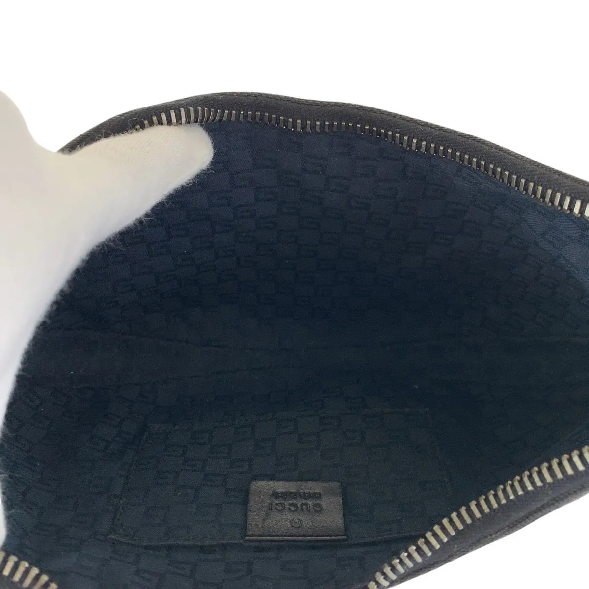 GUCCI Shoulder Bag 109208 Canvas, Leather Black Silver Metal Hobo Women Used