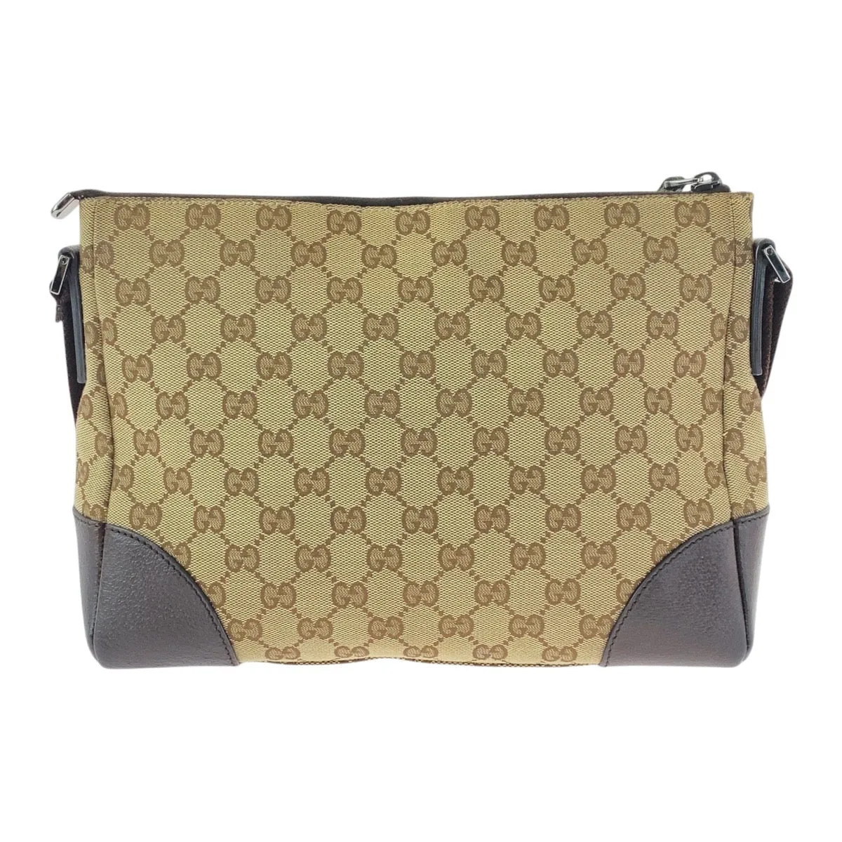 GUCCI Shoulder Bag 114273 GG canvas, leather Beige Brown SilverMetal Crossbody Shoulder Bag Women Used