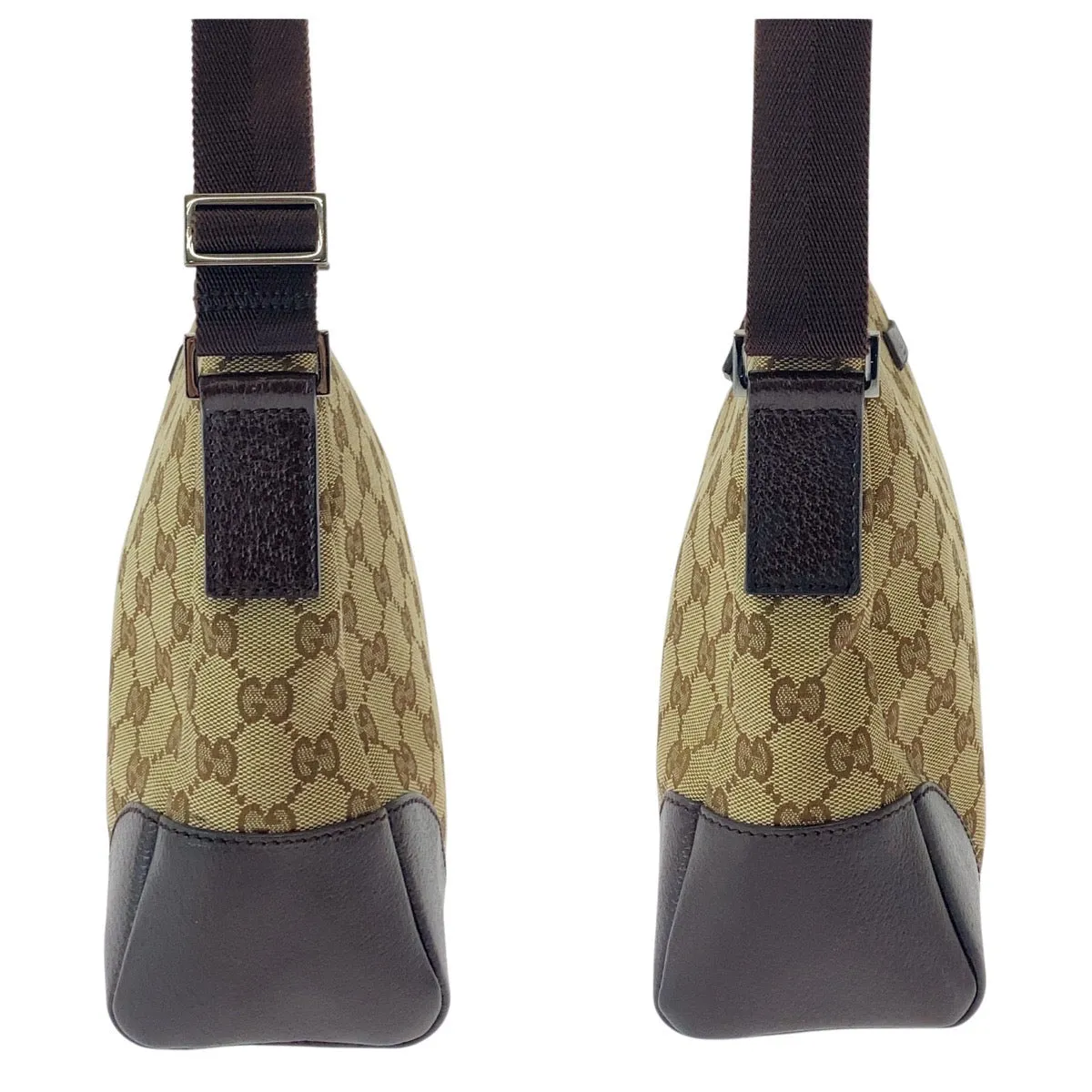 GUCCI Shoulder Bag 114273 GG canvas, leather Beige Brown SilverMetal Crossbody Shoulder Bag Women Used