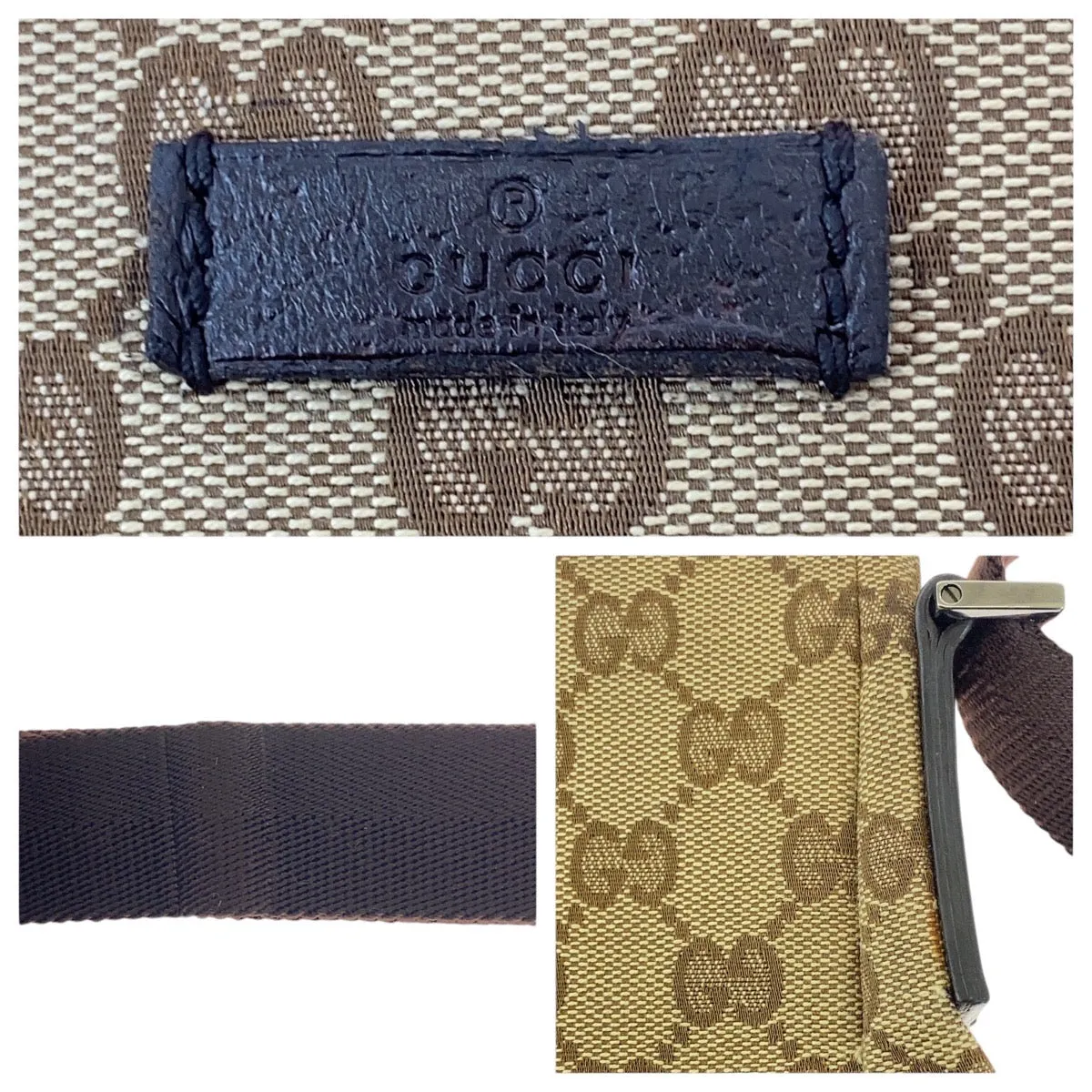 GUCCI Shoulder Bag 114273 GG canvas, leather Beige Brown SilverMetal Crossbody Shoulder Bag Women Used