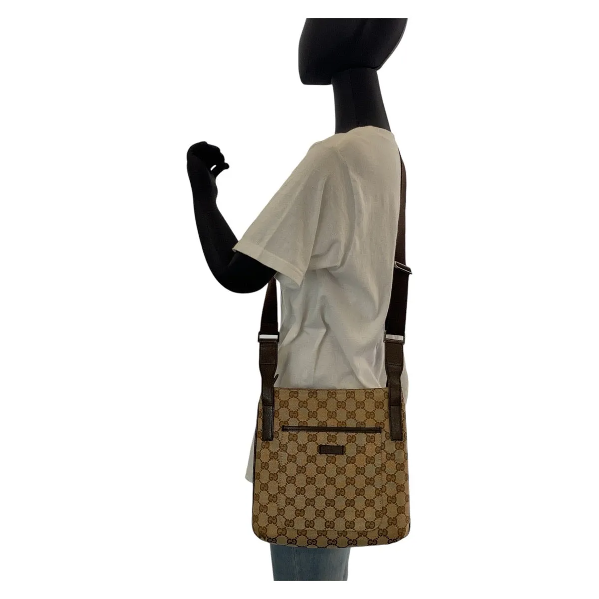 GUCCI Shoulder Bag 122793 GG canvas Brown beige Crossbody Shoulder Bag Messenger Bag Women Used