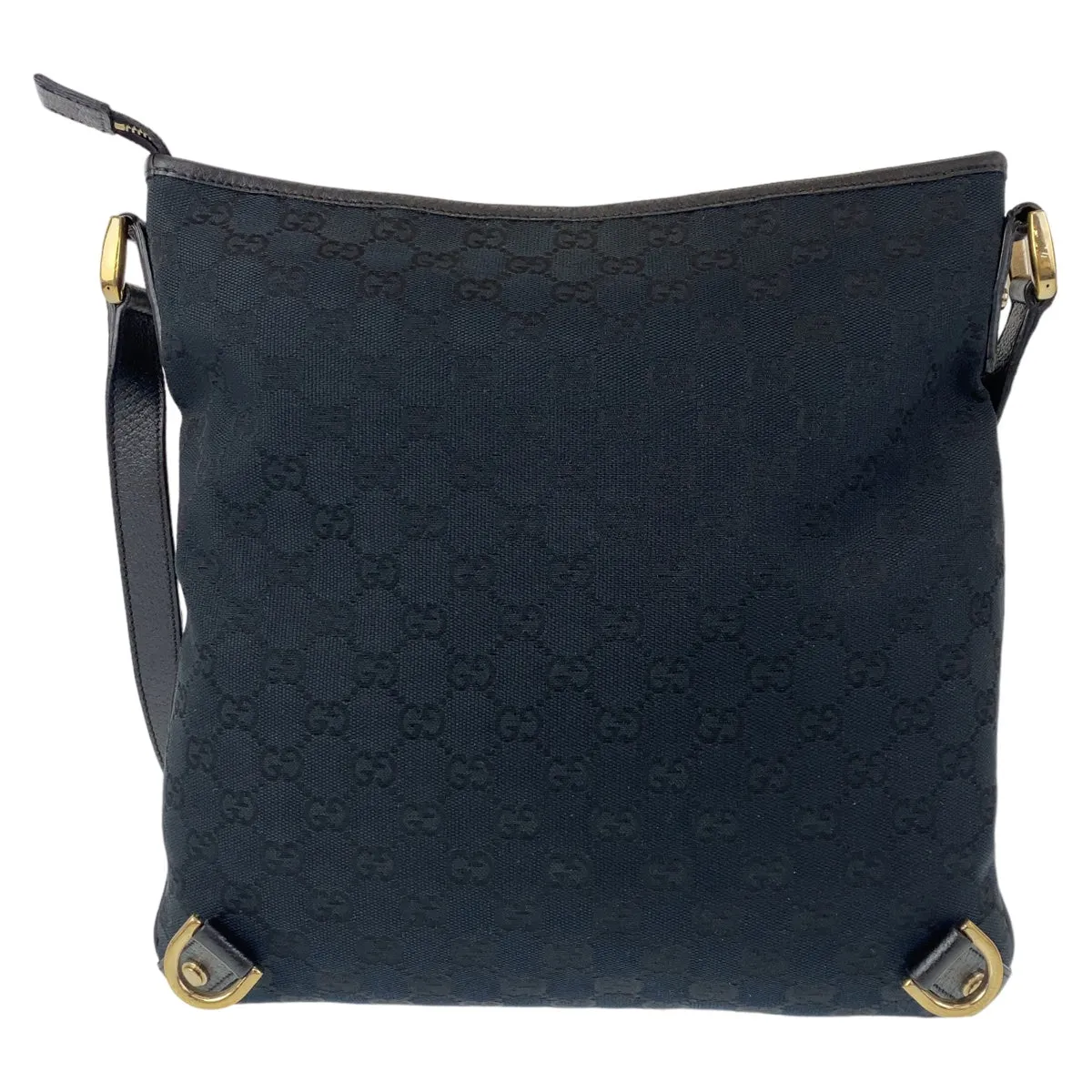 GUCCI Shoulder Bag 131326 GG canvas, leather Black GoldMetal Crossbody Shoulder Bag Messenger Bag Abbey Women Used