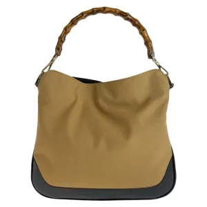GUCCI Shoulder Bag 1.4095 Canvas, Leather Beige Gold Metal Hobo Shoulder Bag Handbag Shelly Line Bamboo Women Used