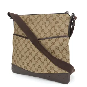 GUCCI Shoulder Bag 145857 GG canvas, perforated leather Brown mens(Unisex) Used