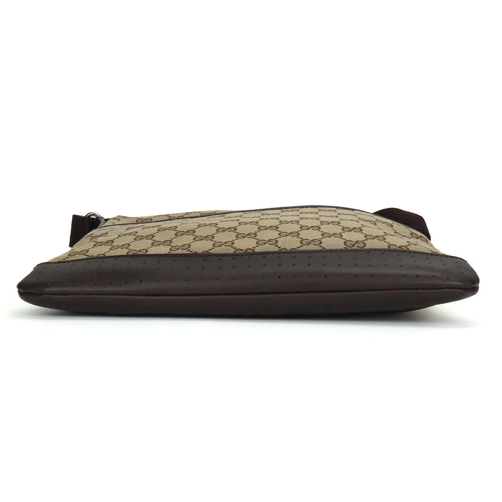 GUCCI Shoulder Bag 145857 GG canvas, perforated leather Brown mens(Unisex) Used