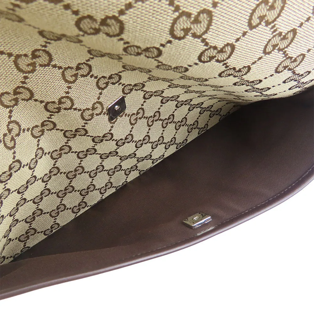 GUCCI Shoulder Bag 145857 GG canvas, perforated leather Brown mens(Unisex) Used