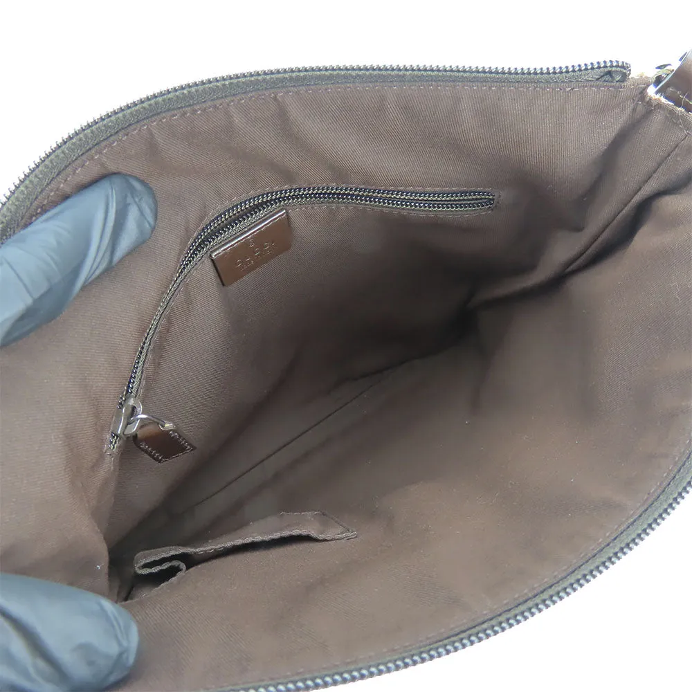 GUCCI Shoulder Bag 145857 GG canvas, perforated leather Brown mens(Unisex) Used