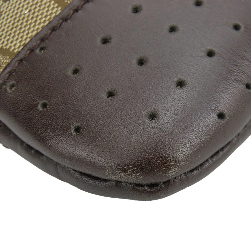 GUCCI Shoulder Bag 145857 GG canvas, perforated leather Brown mens(Unisex) Used