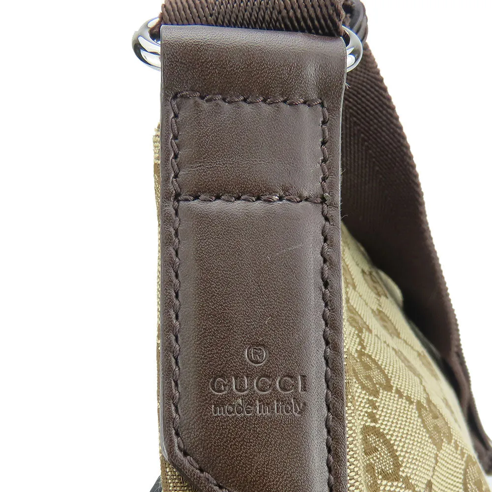 GUCCI Shoulder Bag 145857 GG canvas, perforated leather Brown mens(Unisex) Used