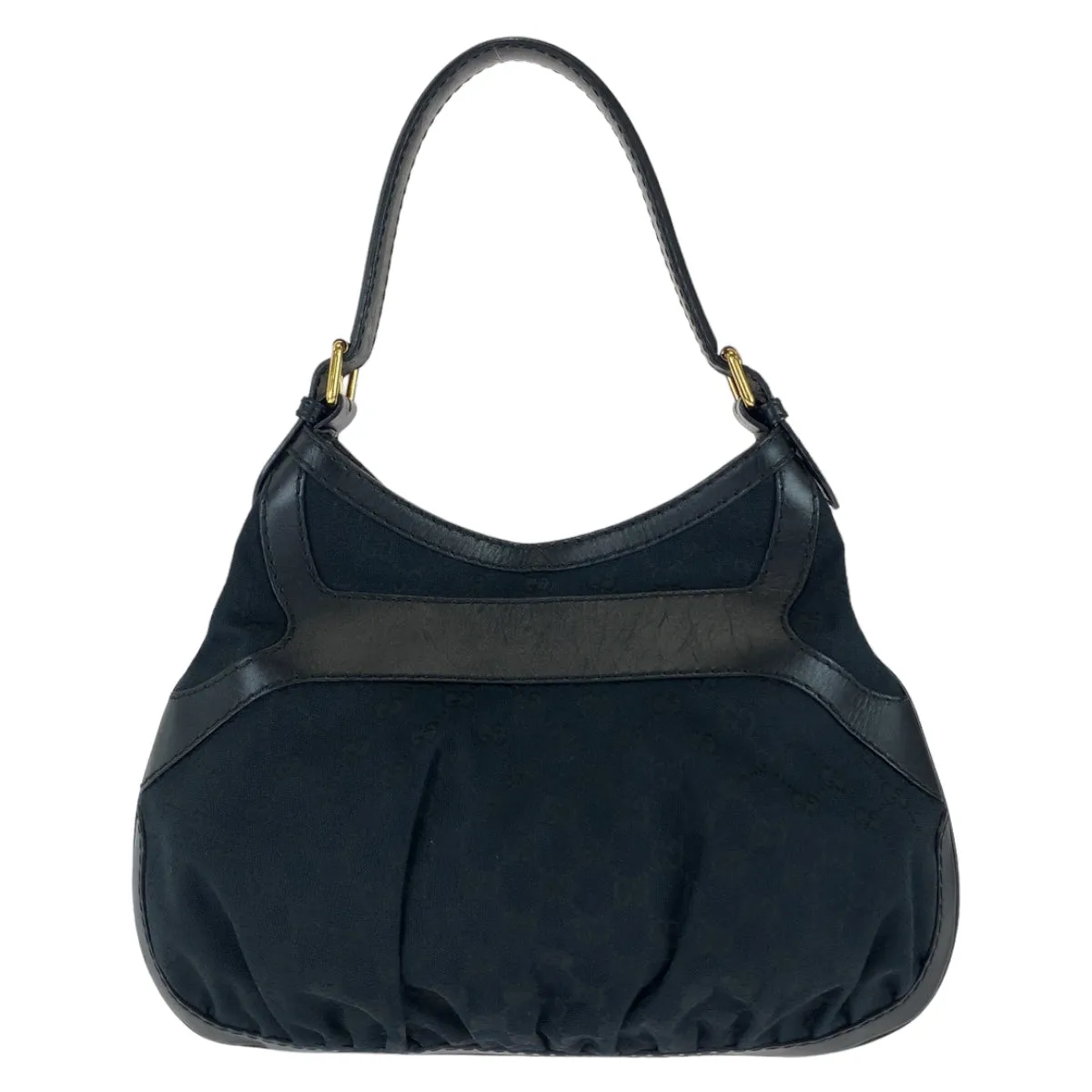 GUCCI Shoulder Bag 189885 GG canvas, leather Black GoldMetal Shoulder Bag handbag Queen Hobo Women Used