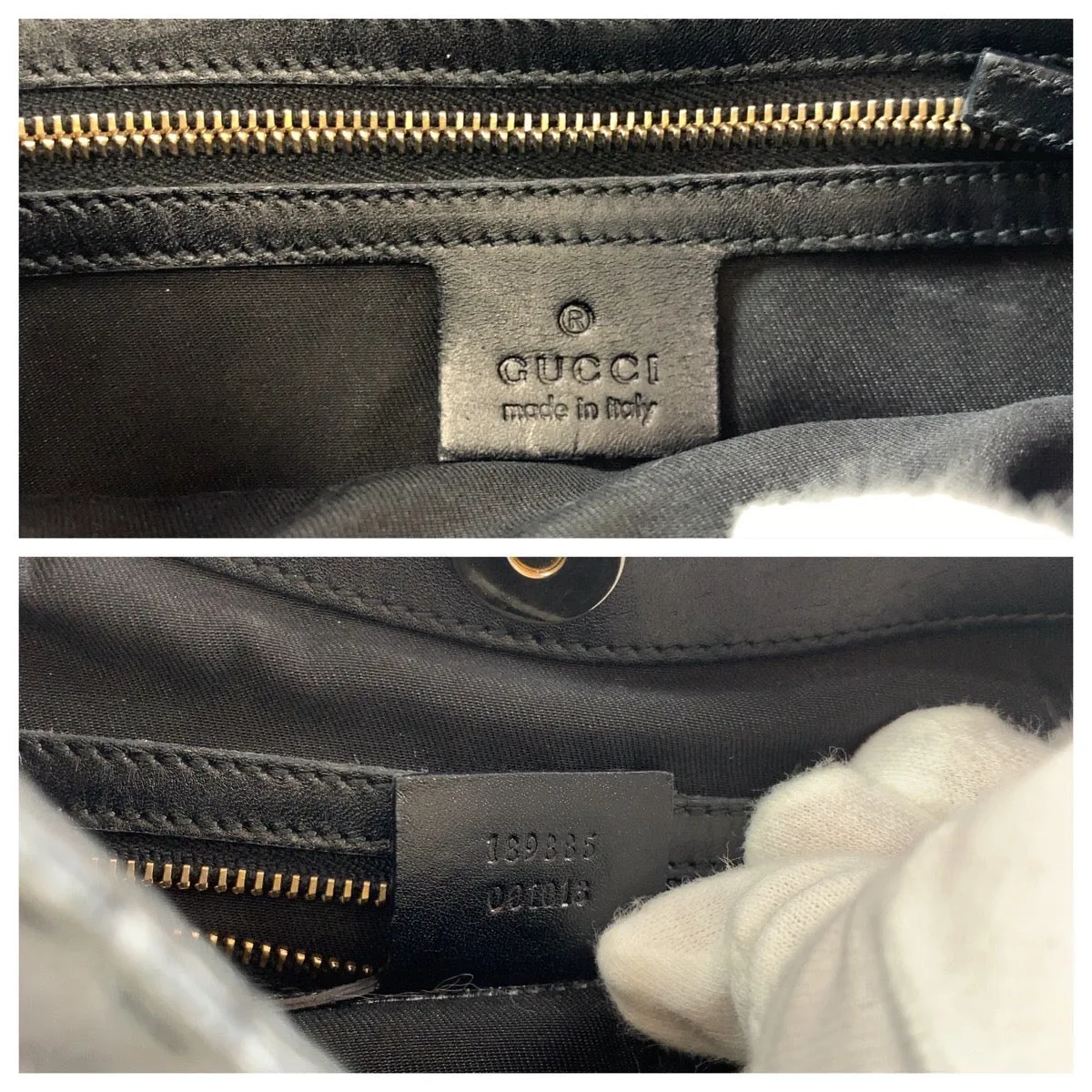 GUCCI Shoulder Bag 189885 GG canvas, leather Black GoldMetal Shoulder Bag handbag Queen Hobo Women Used