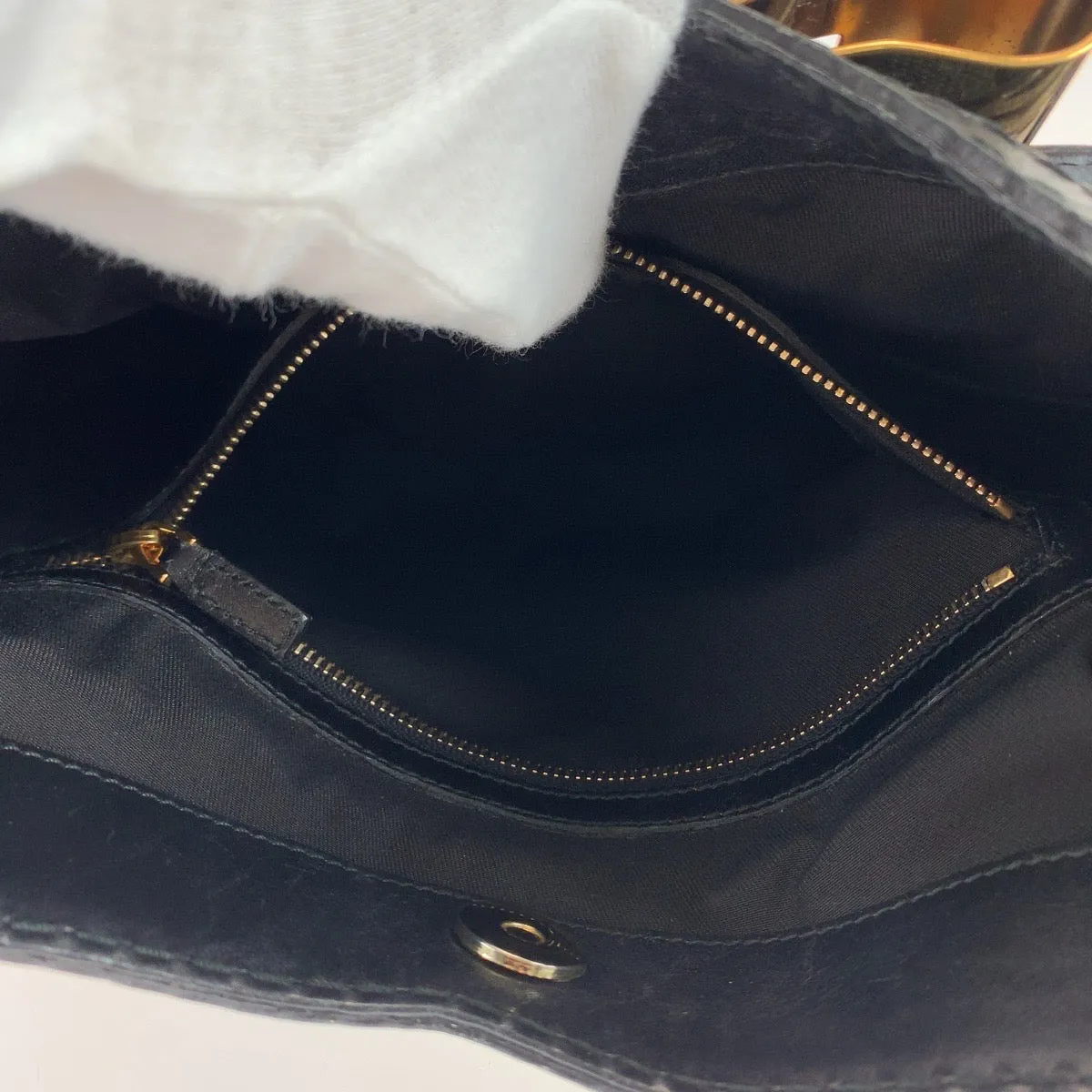 GUCCI Shoulder Bag 189885 GG canvas, leather Black GoldMetal Shoulder Bag handbag Queen Hobo Women Used