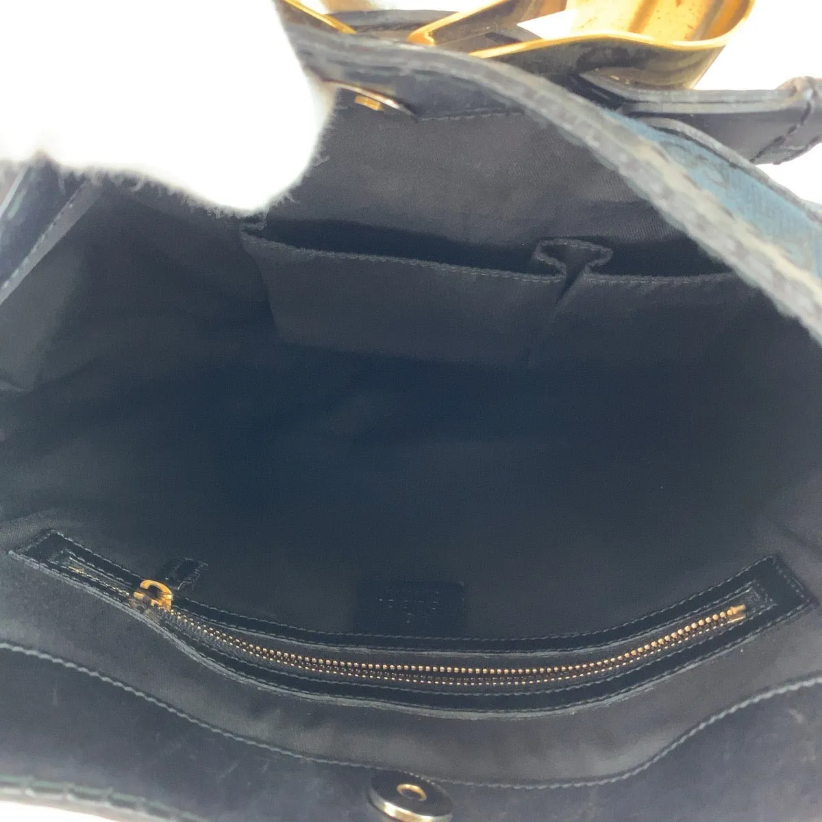 GUCCI Shoulder Bag 189885 GG canvas, leather Black GoldMetal Shoulder Bag handbag Queen Hobo Women Used
