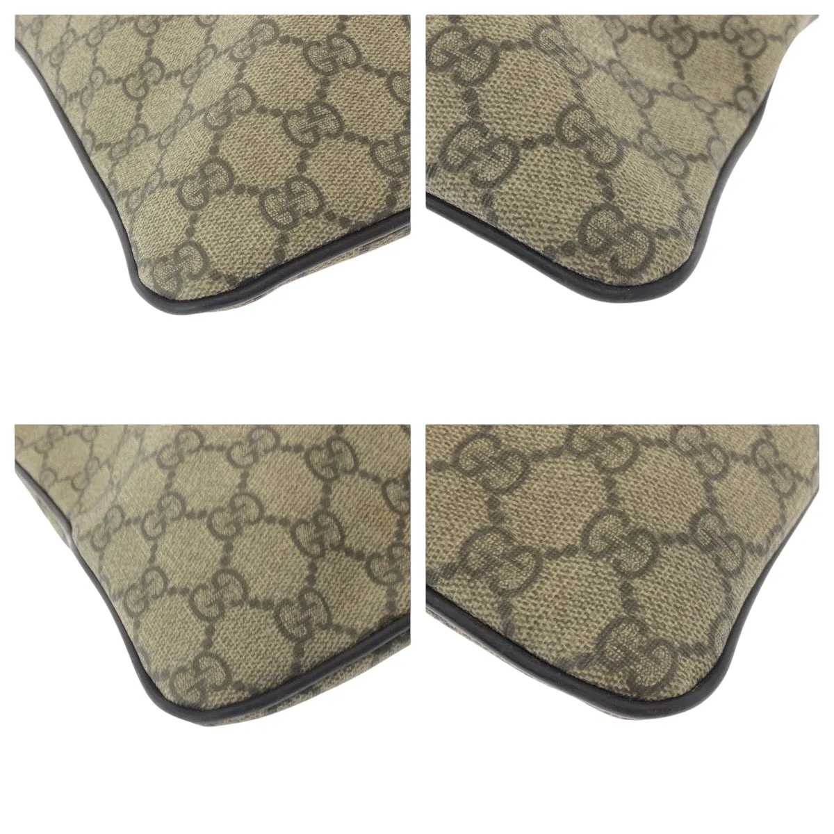 GUCCI Shoulder Bag 201446 GG Supreme Canvas Brown Gold Metal Shoulder Bag Messenger bag mens Used