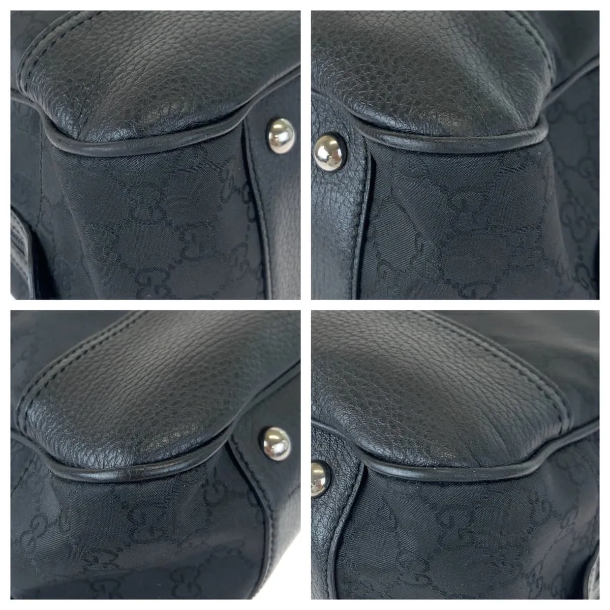 GUCCI Shoulder Bag 293595 Nylon Black black Shoulder Bag Tote Bag Boston Duffel bag Unisex Sherry line GG canvas Women Used