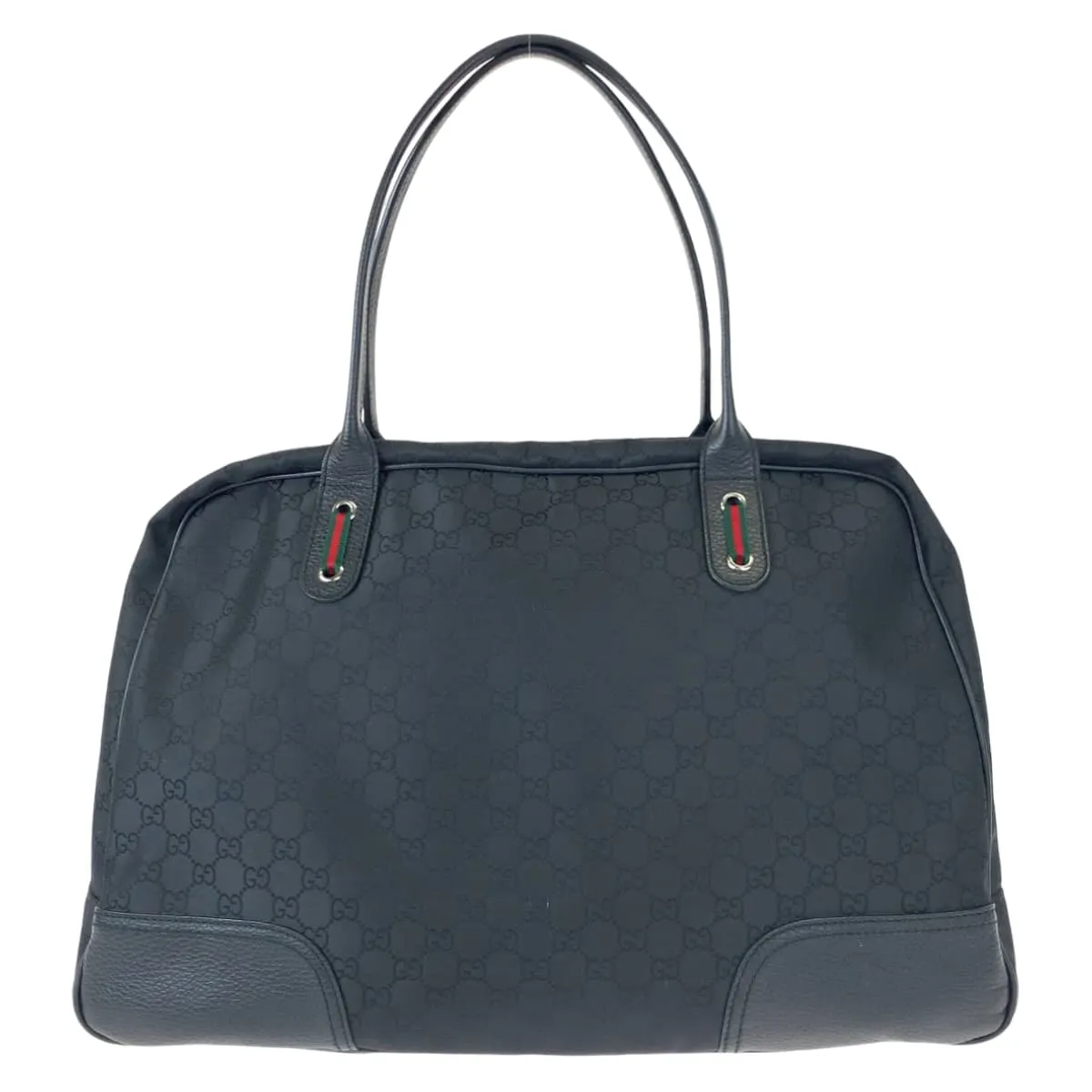 GUCCI Shoulder Bag 293595 Nylon Black black Shoulder Bag Tote Bag Boston Duffel bag Unisex Sherry line GG canvas Women Used