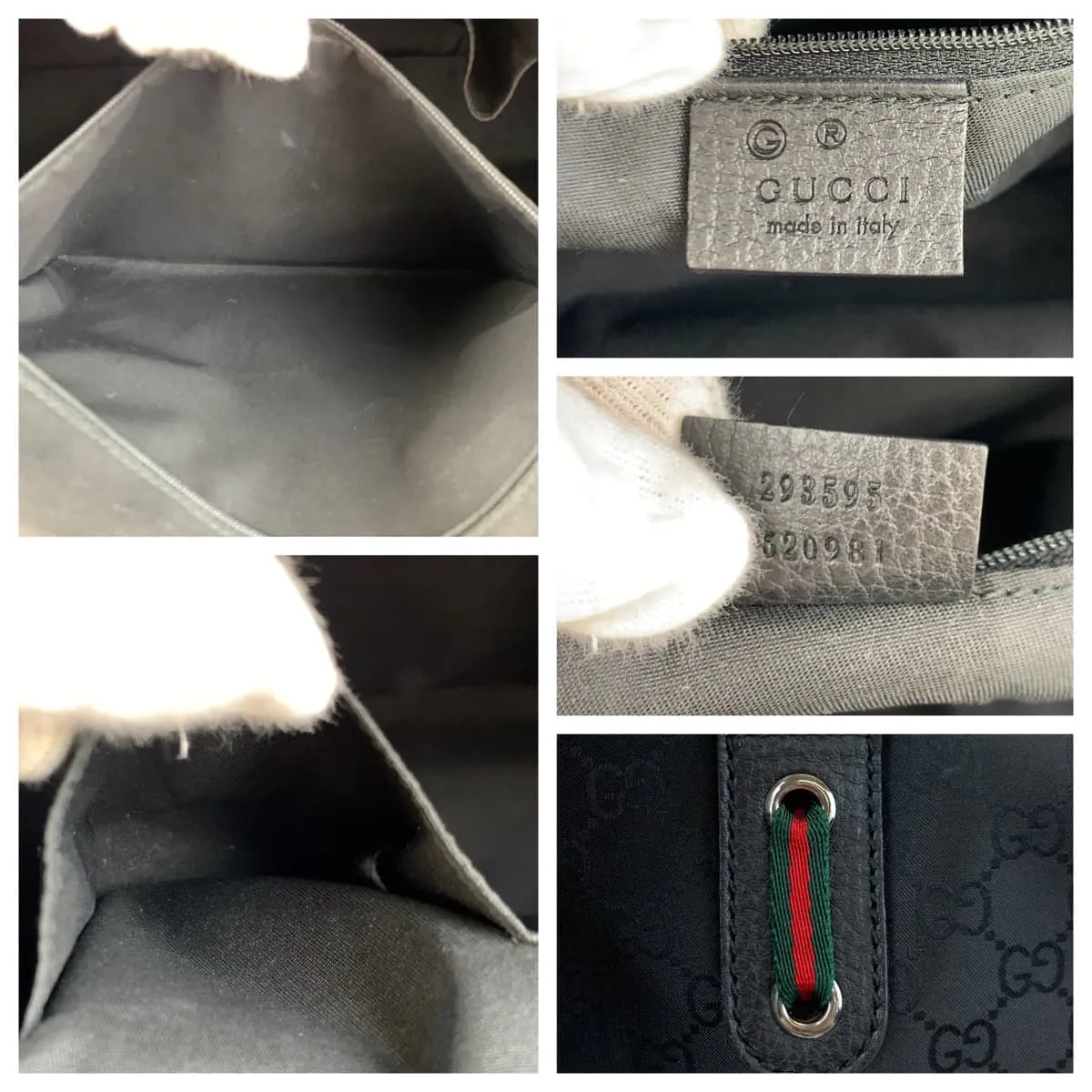 GUCCI Shoulder Bag 293595 Nylon Black black Shoulder Bag Tote Bag Boston Duffel bag Unisex Sherry line GG canvas Women Used