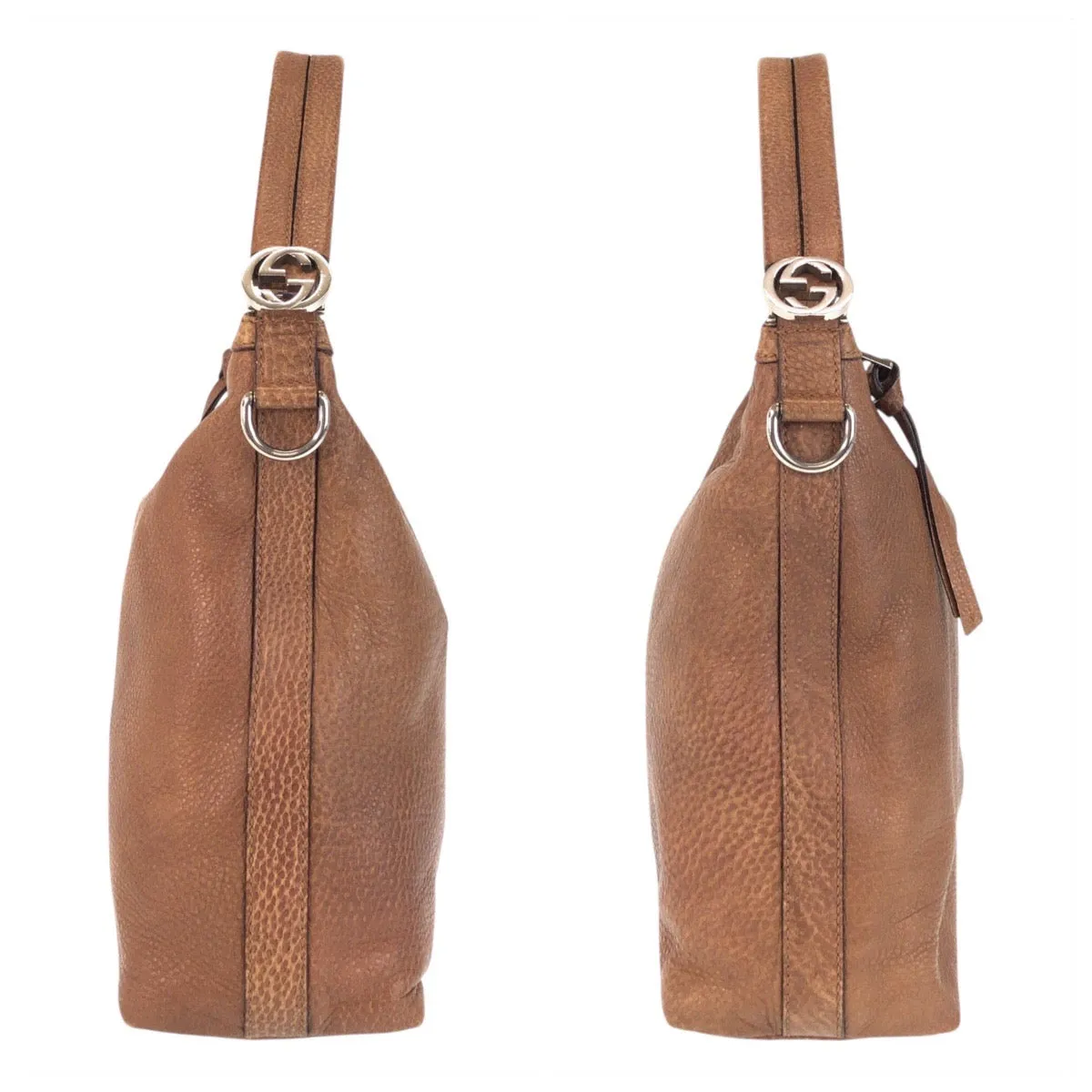 GUCCI Shoulder Bag 326514 leather Brown Shoulder Bag 2way Interlocking Hobo Women Used